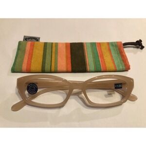 Skinny Tan‎ Peepers Blue Light filtering Readers +1.00 +case Never worn